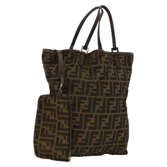 FENDI Zucca Canvas Tote Bag Brown Auth bs24286 - Picture 1 of 16
